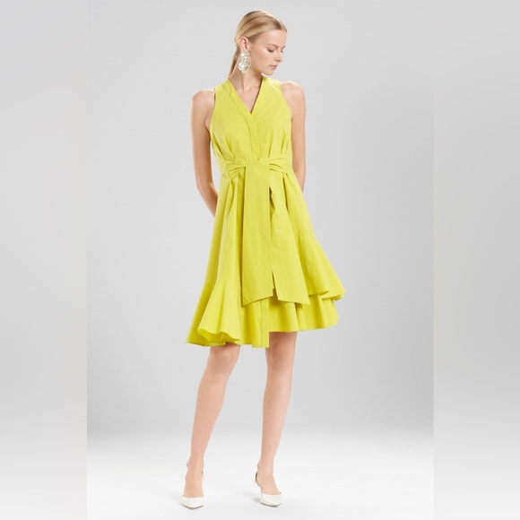 Natori Dresses & Skirts - Natori Cotton Poplin Green Sleeveless Dress